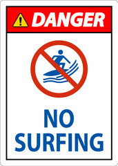 Danger Beach Safety Sign No Surfing