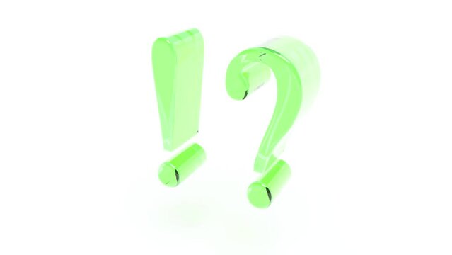 Color glass Question mark and attention intro 