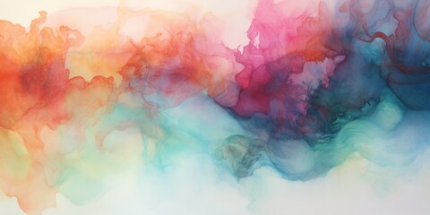Vibrant Watercolor Ink Gradient on Paper AI Generated - obrazy, fototapety, plakaty