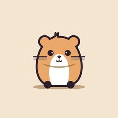 Obraz na płótnie Canvas Hamsterin cartoon, doodle style. Isolated 2d vector illustration in logo, icon style, Eps 10, black and white. AI Generative