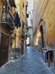 narrow street in Naples, Italy