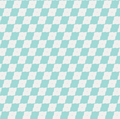 Light green diagonal pixelated checkerboard print pattern. Vector seamless pattern - 684864042