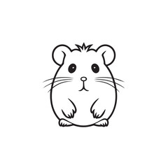 Hamsterin cartoon, doodle style. Isolated 2d vector illustration in logo, icon style, Eps 10, black and white. AI Generative