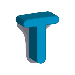 Letter T. 3D design vector