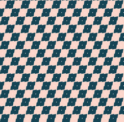 Diagonal pixelated checkerboard pattern. Vector seamless pattern - 684866002