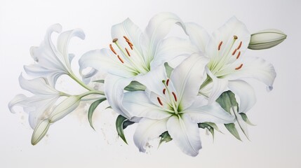 Soft Delicate Watercolor of the Gentle Soothing Lily AI Generated