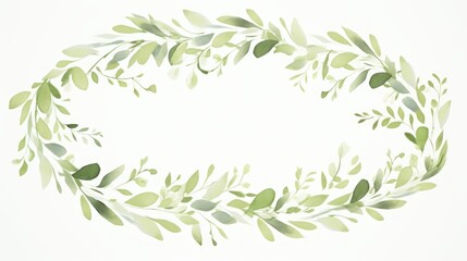 Eucalyptus wreath with green leaves. illustration Generative AI