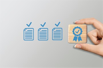 Quality Certificate with Checklist document in hand