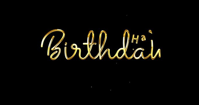 Happy Birthday animation handwritten in 7 clips of different color and texture with alpha channel. Modern handwritten text calligraphy animated. Great for opening your vlog video everyone likes it	