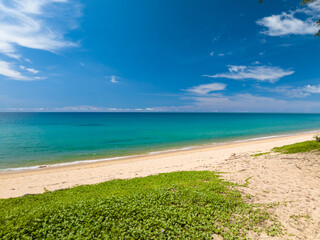 Obraz premium Beautiful sea landscape view at Phuket island Thailand in summer season,Amazing sea ocean in good weather day,Nature beach background