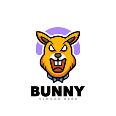 Bunny angry aggressive mascot logo
