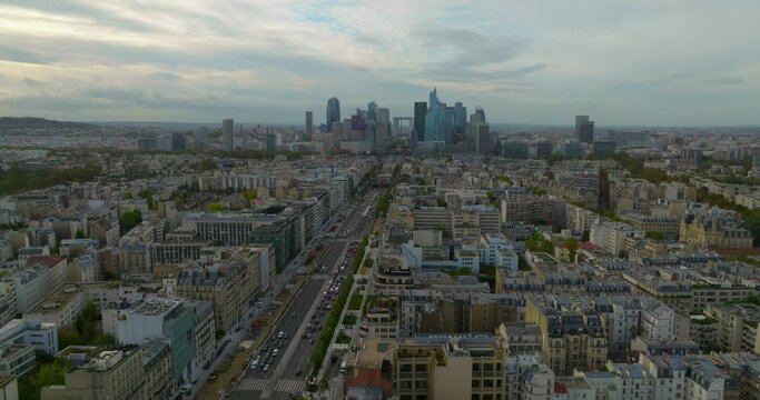 France Paris Aerial view of Financial District La Defence