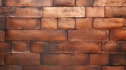 Fototapeta premium brick wall surface of copper metallic brown color