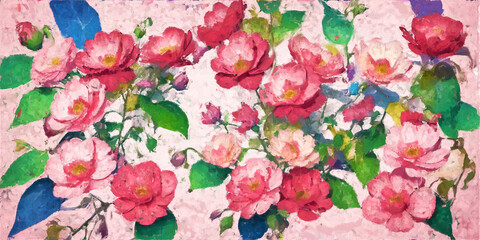 Fototapeta na wymiar Beautiful abstract floral peony flower illustration