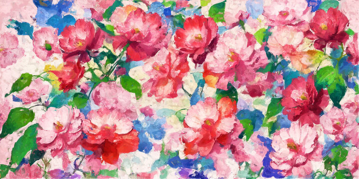 Beautiful abstract floral peony flower illustration