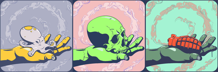 sticker, print, skull, vector, illustration, design, art, world, pattern, nature, cartoon, tree, symbol, woman, halloween, animal, silhouette, face, icon, map