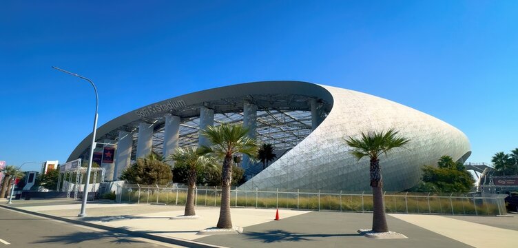 Modern architecture in Los Angeles SoFi Stadium - LOS ANGELES, USA - NOVEMBER 5, 2023