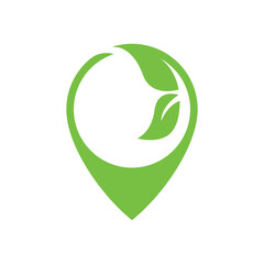 eco green leaf point logo vector icon illustration