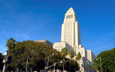 Fototapeta na wymiar Los Angeles City Hall in downtown - travel photography