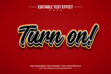 Turn on 3D editable text effect template