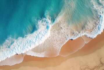 beautiful view of the beach from above. generative ai