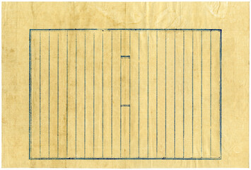 時代がある和紙に刷られた、レトロな木版印刷の原稿用紙