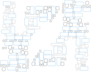 Vector sketch illustration of deconstructed abstract brick background pattern