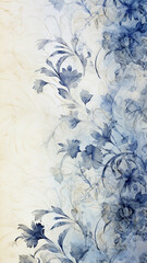 vertical  blue vintage floral wallpaper ornament abstract background copy space, classic style design