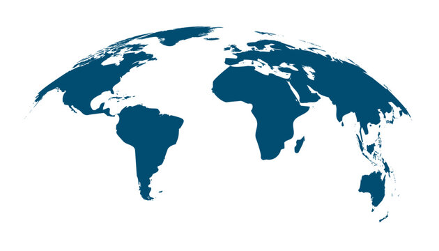 recommend clip art: Blue curved World map contours on white background. Made for world news and articles.