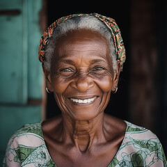 Old Black Woman Smiling