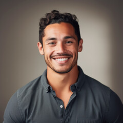 Obraz premium chico guapo con barba y pelo corto generado por ia