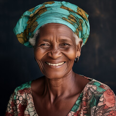 Old Black Woman Smiling