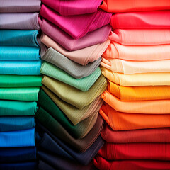 Pantone de colores representado con diferentes telas generado por ia

