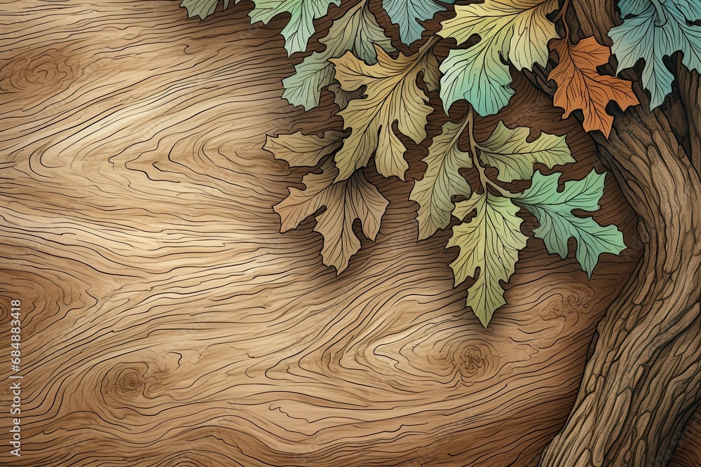 Poster oak coloring abstract gradation for a rustic design: a striking visual display