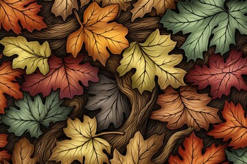Oak Coloring: Seamless Textile