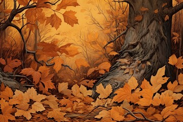 Ochre Delight: Basking in the Warmth of Fall Leaves' Seasonal Splendor