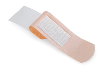 One medical adhesive bandage isolated on white