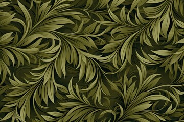 Olive Bliss: Seamless Textile in Enchanting Shades of Earthy Green