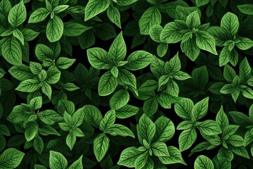 Oregano Green Color: Mediterranean Herb Pattern � Vibrant and Invigorating