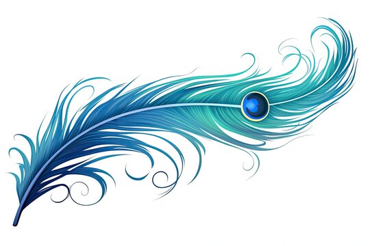 Peacock Blue: Captivating Feather | Glossy Bird Design