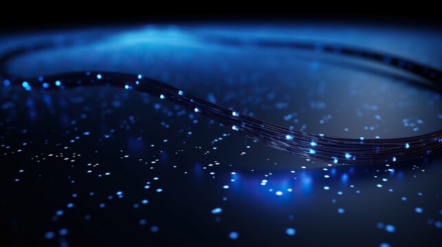 closeup of network cables, optical fiber .abstract background. Generative AI