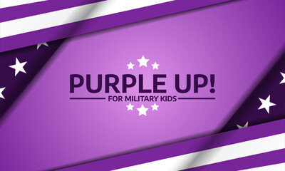 Happy Purple Up Day For Military Kids Background Vector Illustration
