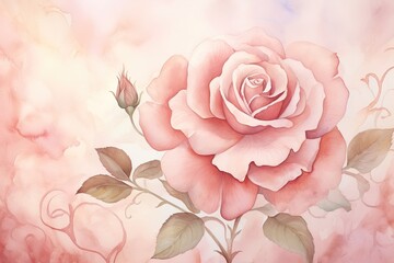 Rose Gold Symphony: Delicate Watercolor Background with Ethereal Hues