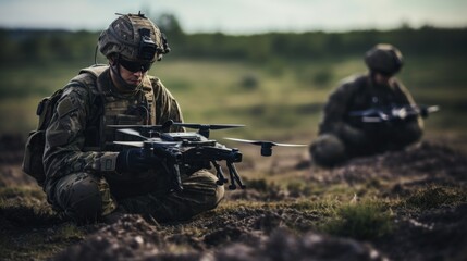 drone operator soldier on a war or counterterroristic operation