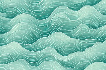 Obraz premium Sea Green Bliss: Serene beach waves pattern in calming hues