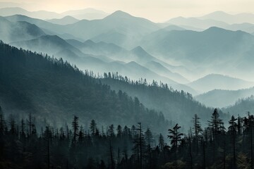 Moody Smoky Mountain Landscape: Stunning Smoke Color Photography