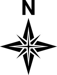 Fototapeta premium Black north symbol. North sign.