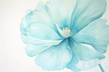 Tiffany Blue Reflections: Watercolor Painting on Canvas