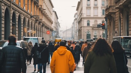 people walking in the city