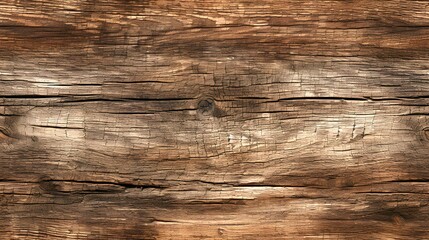 Old brown wood seamless texture with cracks. Generative AI.